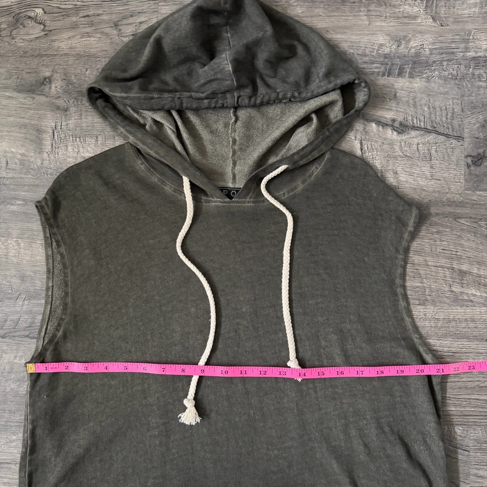 POL Mineral Wash Olive Sleeveless Hoodie T-Shirt Dress SMALL - Picture 11 of 13